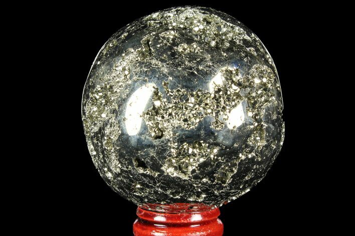 Polished Pyrite Sphere - Peru #97986